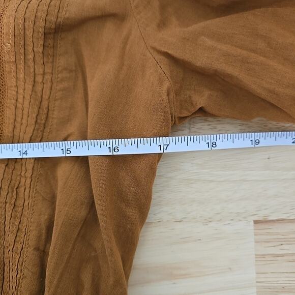 NWT Scotch & Soda Ruffled Frilled Cotton Shirt Dress Brown Size Small Prairie - Picture 5 of 10